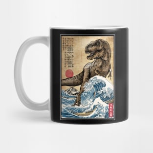 T-Rex in Japan woodblock Mug